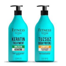 Fitness Professional 1000 ml Saç Düzleştirici Keratin Bakımı ve Tuzsuz Şampuan Seti