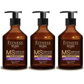 Fitness Professional Gri Beyaz ve Platin 3x500 ml Mor Şampuan