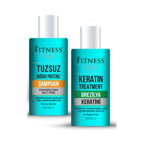 Fitness Professional Saç Düzleştirici 100 ml Keratin Bakımı + 100 ml Tuzsuz Şampuan
