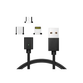 FitPlus QC 3.0 Siyah Manyetik Mıknatıslı Lightning Hızlı Şarj Kablosu