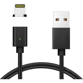 FitPlus QC 3.0 Siyah Manyetik Mıknatıslı Lightning Hızlı Şarj Kablosu