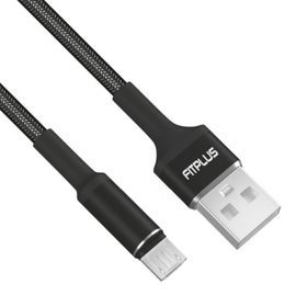 FitPlus Round RS-101 3A 1 mt Örgü - Siyah Micro Usb Data/Şarj Kablosu