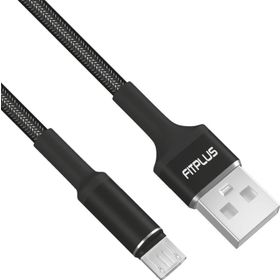 FitPlus Round RS-201 3A 2 mt Örgü - Siyah Micro Usb Data/Şarj Kablosu