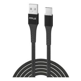 FitPlus Strong ST-113 3A 1 mt Örgü - Siyah Type-C Data/Şarj Kablosu