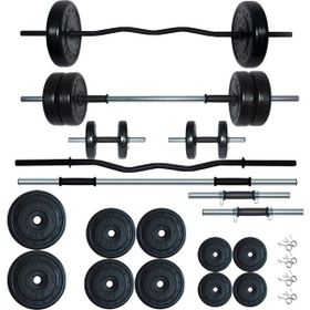 Fitset 38 kg Z Barlı Halter Seti Ve Dambıl Seti Ağırlık Fitness Seti
