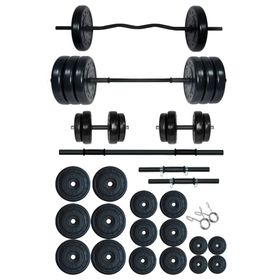 Fitset 38 kg Z Barlı Halter Seti Ve Dambıl Seti Ağırlık Fitness Seti