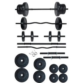 Fitset 38 kg Z Barlı Halter Seti Ve Dambıl Seti Ağırlık Fitness Seti