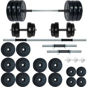 Fitset 95 kg Kombo Halter Seti ve Dambıl Seti Ağırlık Fitness Seti