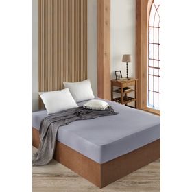 Fitted Gri Tek Kişilik Lastikli Çarşaf