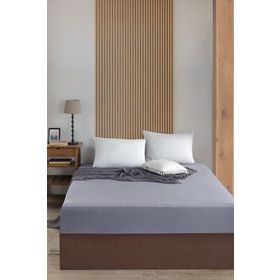 Fitted Gri Tek Kişilik Lastikli Çarşaf