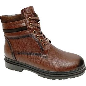 Fix 3184 Baskı Hakiki Deri Kürklü Fashion Kahverengi Erkek Çizme Ve Bot