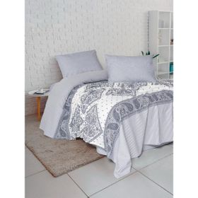 Fixe Alope Gri Baskılı Çift Kişilik Pike Takımı