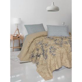 Fixe Vera Gri Baskılı Tek Kişilik Pike Takım