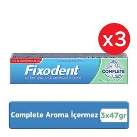 Fixodent Complete 47 gr x 3 Aroma İçermez Diş Protez Yapıştırıcı Krem