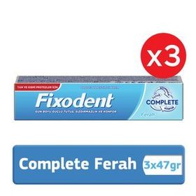 Fixodent Complete 47 gr x 3 Ferah Diş Protez Yapıştırıcı Krem