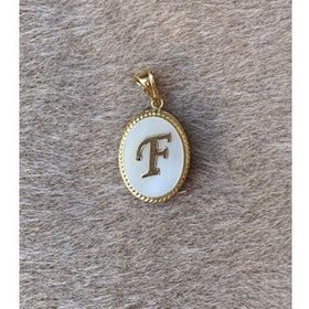 Fiyonk Kuyumculuk 14 Ayar Altın Sedef Taşlı F Harf Kolye Ucu