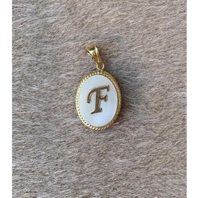 Fiyonk Kuyumculuk 14 Ayar Altın Sedef Taşlı F Harf Kolye Ucu