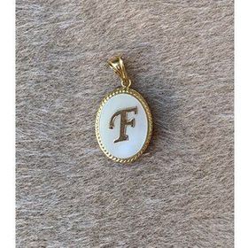 Fiyonk Kuyumculuk 14 Ayar Altın Sedef Taşlı F Harf Kolye Ucu