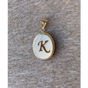 Fiyonk Kuyumculuk 14 Ayar Altın Sedef Taşlı K Harf Kolye Ucu