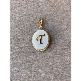 Fiyonk Kuyumculuk 14 Ayar Altın Sedef Taşlı T Harf Kolye Ucu