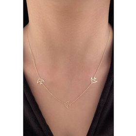 Fiyonk Kuyumculuk 14 Ayar Altın Sıralı Kırlangıç Kolye