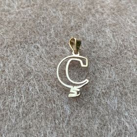 Fiyonk Kuyumculuk 14 Ayar Altın Soft C Harf Kolye Ucu
