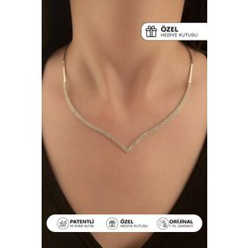 Fiyonk Kuyumculuk 14 Ayar Altın Su Yolu Çavuş Modeli Beyaz Gerdanlık