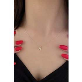 Fiyonk Kuyumculuk 14 Ayar Altın Taşlı Kuyruklu Yıldız Kolye