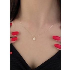 Fiyonk Kuyumculuk 14 Ayar Altın Taşlı Kuyruklu Yıldız Kolye