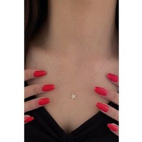 Fiyonk Kuyumculuk 14 Ayar Altın Taşlı Mini Yıldız Kolye