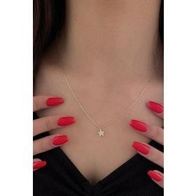 Fiyonk Kuyumculuk 14 Ayar Altın Taşlı Mini Yıldız Kolye