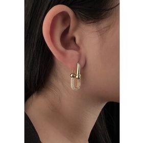 Fiyonk Kuyumculuk 14 Ayar Altın Taşlı Top Detaylı Ataç Küpe