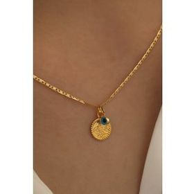 Fiyonk Kuyumculuk 14 Ayar Altın Tuğra Göz Valentino Zincir Kolye