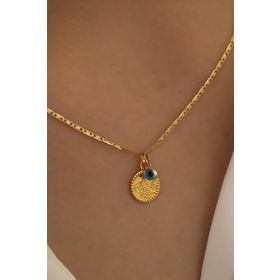 Fiyonk Kuyumculuk 14 Ayar Altın Tuğra Göz Valentino Zincir Kolye