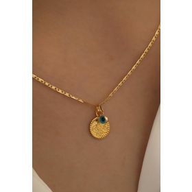 Fiyonk Kuyumculuk 14 Ayar Altın Tuğra Göz Valentino Zincir Kolye