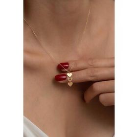 Fiyonk Kuyumculuk 14 Ayar Altın Üç Kalpli Kolye