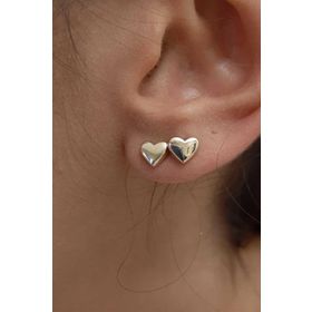 Fiyonk Kuyumculuk 14 Ayar Rose Gold Kabarık Kalpli Altın Küpe