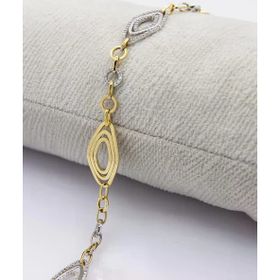 Fiyonk Kuyumculuk LKSBLK955 14 Ayar Altın Taşlı Oval Bileklik