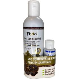 Fiyto Doğal Kara Sarımsak Özlü Saç Dökülmesine Karşı Keratin Bitkisel 500 ml Şampuan + Armağan 75 ml Saç Serumu