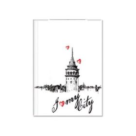 Fkm İstanbul Galata Lastikli Bloknot 96 Yaprak Çizgili 19x25 cm Ajanda