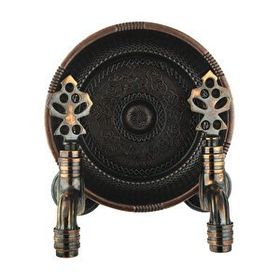 FKN Osmanlı Kahverengi Bakır Eskitme İkili Hamam Taslı Musluk