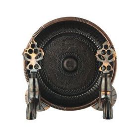 FKN Osmanlı Kahverengi Bakır Eskitme İkili Hamam Taslı Musluk
