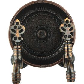 FKN Osmanlı Kahverengi Bakır Eskitme İkili Hamam Taslı Musluk