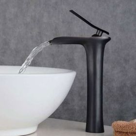 FKN Şelale Antik Siyah Aç Kapa Çanak Lavabo Bataryası