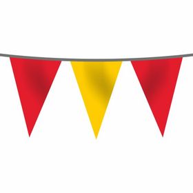 Flagturk 100 mt Sarı Kırmızı İpe Dizili Üçgen Süsleme Bayrağı