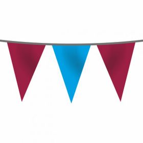 Flagturk 50 mt Bordo Mavi İpe Dizili Üçgen Süsleme Bayrağı