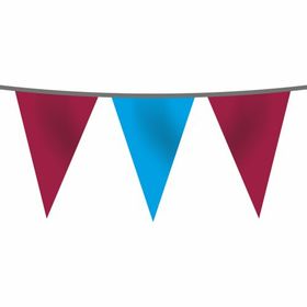 Flagturk 50 mt Bordo Mavi İpe Dizili Üçgen Süsleme Bayrağı
