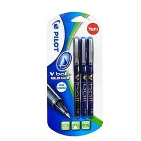 Flair 03.04.SU06.0258 3'lü Pilot V-ball 0.1 (2 Mavi-1 Siyah) Sıvı Mürekkepli Roller Kalem