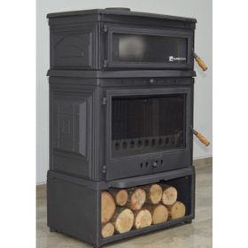 Flamestove FS-044 St Retro Dik Tek Camlı Odunluklu Kuzineli Döküm Soba