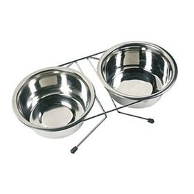 Flamingo 21 cm Duo Dinner İkili Metal Köpek Mama Kabı
